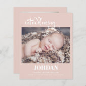 予算スクリプトモダン写真ピンクの誕生の発表 (正面/裏面)