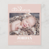 予算スクリプトモダン写真ピンクの誕生の発表 (正面)