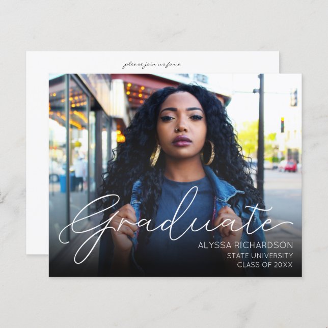 予算スクリプトモダン写真卒業パーティー (正面/裏面)