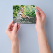 予算スクリプトモダン名フォト卒業パーティー チラシ (手)