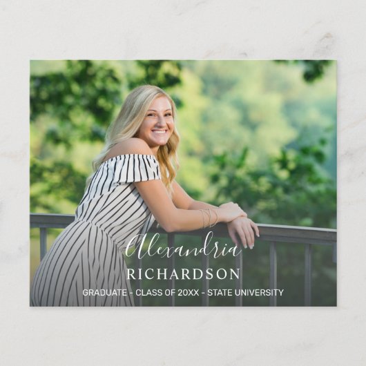 予算スクリプトモダン名フォト卒業パーティー チラシ (正面)