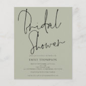 予算スクリプトライトセージブライダルシャワー招待 (正面)