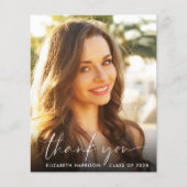 予算スクリプト写真の卒業サンキューカード (正面)