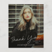 予算スクリプト写真の卒業サンキューカード (正面)