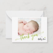 予算スクリプト写真ベビーシャワー感謝していユー ノートカード (正面)