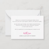 予算スクリプト写真ベビーシャワー感謝していユー ノートカード (裏面)