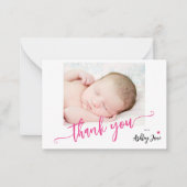 予算スクリプト写真ベビーシャワー感謝していユー ノートカード (正面)