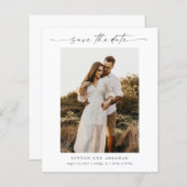 予算スクリプト写真ミニマル結婚式の日付の保存 (正面/裏面)