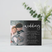 予算スクリプト写真QRコードホワイトブラック招待状 (スタンド正面)