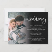 予算スクリプト写真QRコードホワイトブラック招待状 (正面)