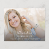 予算スクリプト名モダン写真卒業のお知らせ チラシ (正面)