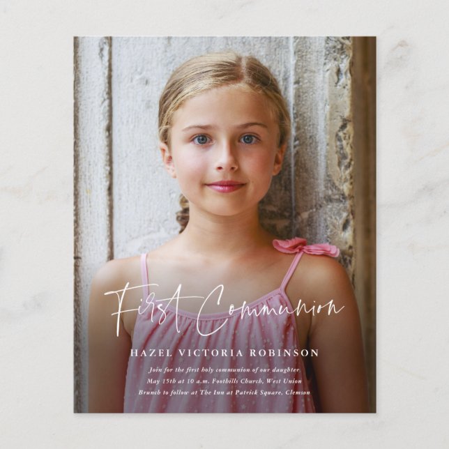 予算スクリプト宗教第1聖餐式招待状 (正面)