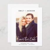 予算スクリプト日付写真の保存招待状 (正面/裏面)