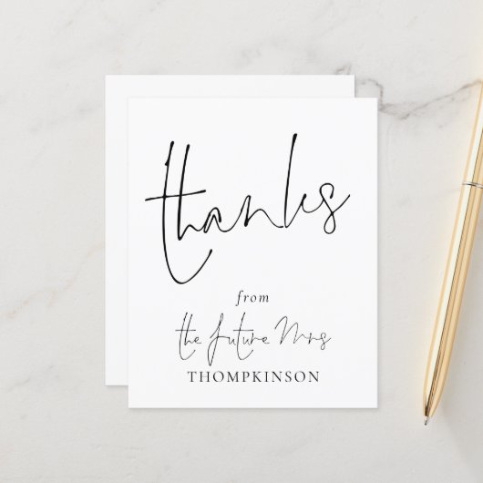 予算スクリプト未来のMrsブライダルシャワー感謝してい (正面/裏面インサイチュ)