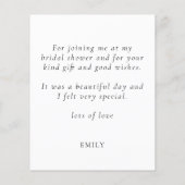 予算スクリプト未来のMrsブライダルシャワー感謝してい (裏面)