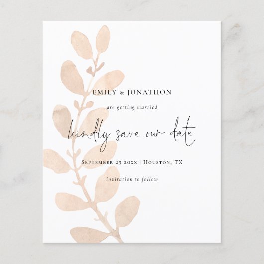 予算スクリプト桃の着色された葉の日付を保存 (正面)