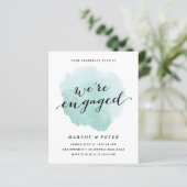 予算スクリプト水カラー婚約招待状 (スタンド正面)