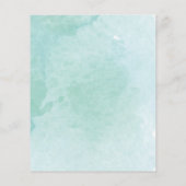 予算スクリプト水カラー婚約招待状 (裏面)