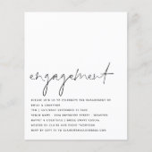 予算スクリプト白黒婚約パーティ招待状 (正面)