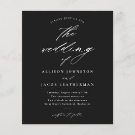 予算スクリプト白黒結婚式招待状