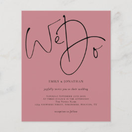 予算スクリプト私たちは埃っぽいバラ結婚式招待状