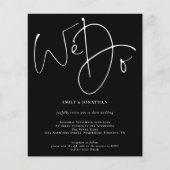 予算スクリプト私たちは黒いQRコード結婚式の招待をする (正面)