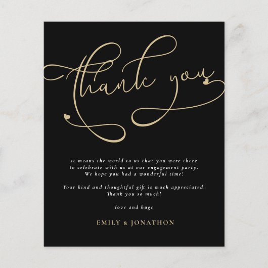 予算スクリプト金ゴールドブラックフォト婚約感謝してい (正面)