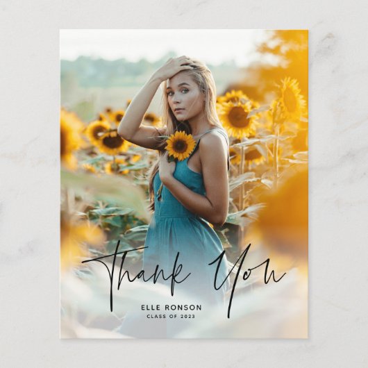 予算スクリプト2写真卒業サンキューカード (正面)