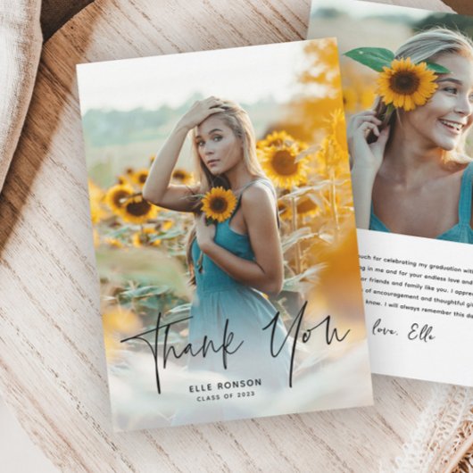 予算スクリプト2写真卒業サンキューカード