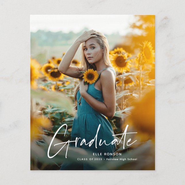 予算スクリプト2写真卒業パーティー招待状 (正面)