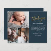 予算スクリプト3写真ベビーサンキューカード (正面/裏面)