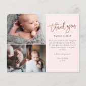 予算スクリプト3写真ベビーサンキューカード (正面)