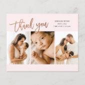 予算スクリプト3写真ベビーサンキューカード (正面)