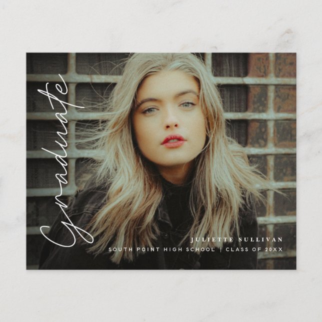 予算スクリプト4写真卒業パーティー招待状 (正面)