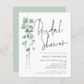 予算スクリプトEucalyptusブライダルシャワー招待 (正面/裏面)