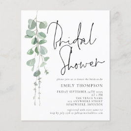 予算スクリプトEucalyptusブライダルシャワー招待