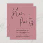 予算スクリプトHenパーティーほこりっぽいバラ招待状 (正面/裏面)