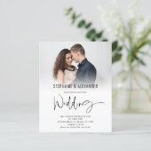 予算スクリプトQRコードフォトオーバーレイ結婚式の招待 (スタンド正面)