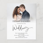 予算スクリプトQRコードフォトオーバーレイ結婚式の招待 (正面)