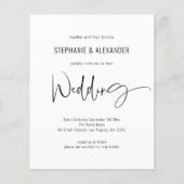 予算スクリプトQRコード白黒結婚式の招待 (正面)