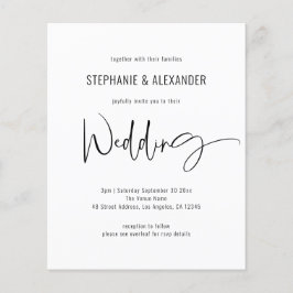 予算スクリプトQRコード白黒結婚式の招待