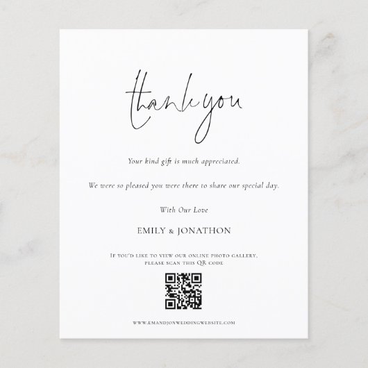 予算スクリプトQRコード結婚のフォトギャラリー感謝してい (正面)