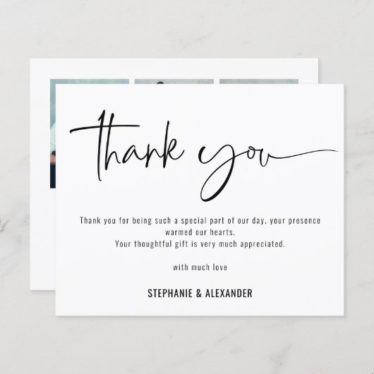 予算スクリプトQRコード3写真結婚どうもありがとう (正面/裏面)