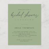予算スクリプトSageグリーンブライダルシャワー招待 (正面)