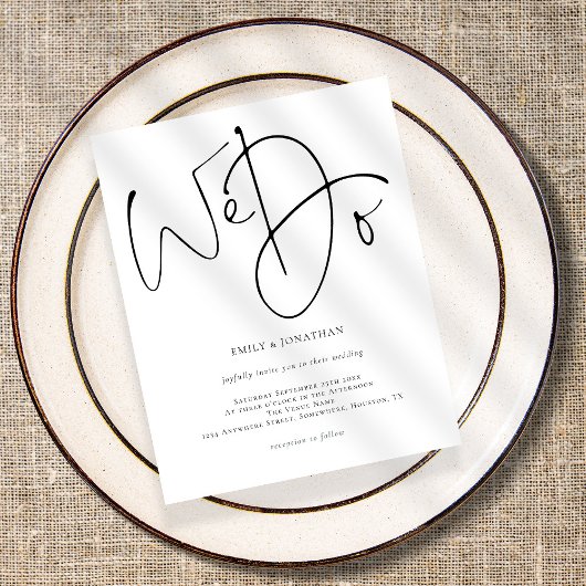 予算スクリプトWe Doシンプル結婚式招待状