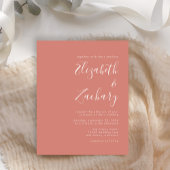 予算スクリプモダントテラコッタ結婚式招待状