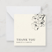予算スケッチフローラ結婚のアイボリーありがとう ノートカード (正面)