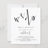 予算スタイリッシュスクリプトWe Do結婚式招待状 (正面)