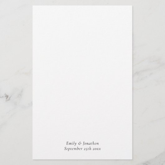 予算スタイリッシュタイポグラフィシンプルの結婚メニュー (裏面)