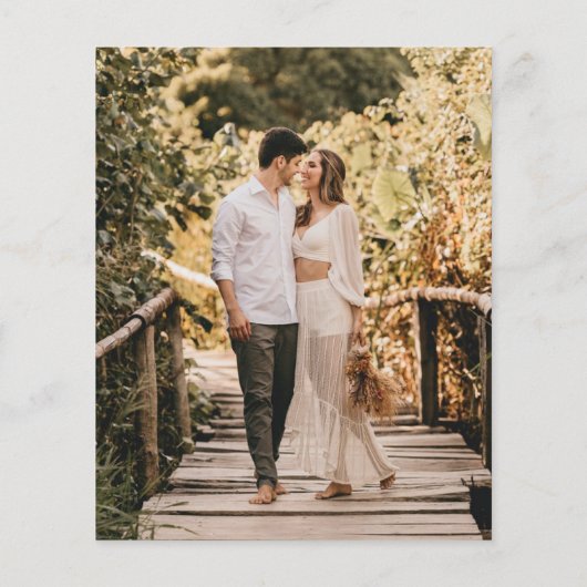 予算スタイリッシュタイポグラフィ写真の保存日付 チラシ (裏面)